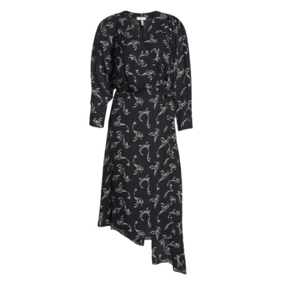 Joie Acantha Asymmetrical Wrap Silk Dress Size Medium - Picture 5 of 5